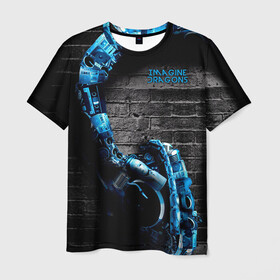 Мужская футболка 3D с принтом Imagine Dragons в Тюмени, 100% полиэфир | прямой крой, круглый вырез горловины, длина до линии бедер | dragons | evolve | imagines | imagining | radioactive | вообрази | драгонс | драконов | имеджин | рок | хит