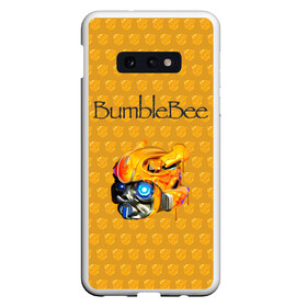 Чехол для Samsung S10E с принтом BumbleBee в Тюмени, Силикон | Область печати: задняя сторона чехла, без боковых панелей | 2019 | bumble bee | transformers | арт | бамблби | желтая | киборг | классная | мёд | надпись | прикольная | пчела | робот | соты | трансформеры | улей | фильм