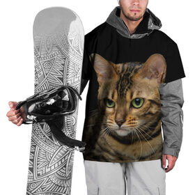 Накидка на куртку 3D с принтом Бенгальский кот в Тюмени, 100% полиэстер |  | bengal cat | cat | бенгальская кошка | бенгальский | кот | котик | коты | кошки