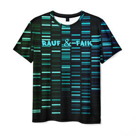 Мужская футболка 3D с принтом Rauf & Faik в Тюмени, 100% полиэфир | прямой крой, круглый вырез горловины, длина до линии бедер | faik | rauf | азербайджан | баку | детство | мирзаевы | рауф | фаик