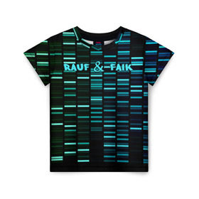 Детская футболка 3D с принтом Rauf & Faik в Тюмени, 100% гипоаллергенный полиэфир | прямой крой, круглый вырез горловины, длина до линии бедер, чуть спущенное плечо, ткань немного тянется | faik | rauf | азербайджан | баку | детство | мирзаевы | рауф | фаик