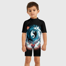 Детский купальный костюм 3D с принтом Фурии в Тюмени, Полиэстер 85%, Спандекс 15% | застежка на молнии на спине | berk | dragon | fury | how | island | light | night | to | toothless | train | your | беззубик | дневная | дракона | как | ночная | олух | остров | приручить | фурия