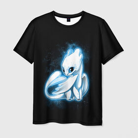 Мужская футболка 3D с принтом Фурия в Тюмени, 100% полиэфир | прямой крой, круглый вырез горловины, длина до линии бедер | berk | dragon | fury | how | island | light | night | to | toothless | train | your | беззубик | дневная | дракона | как | ночная | олух | остров | приручить | фурия