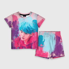 Детский костюм с шортами 3D с принтом BTS (Colors) в Тюмени,  |  | bangtan | bangtan boys | boys | bts | color | japan | kim | rap | бтс | ким | корея | песня