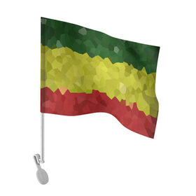 Флаг для автомобиля с принтом Эфиопия в Тюмени, 100% полиэстер | Размер: 30*21 см | Тематика изображения на принте: 420 | 4:20 | боб марли | раста | растаман | эвиопия