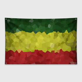 Флаг-баннер с принтом Эфиопия в Тюмени, 100% полиэстер | размер 67 х 109 см, плотность ткани — 95 г/м2; по краям флага есть четыре люверса для крепления | Тематика изображения на принте: 420 | 4:20 | боб марли | раста | растаман | эвиопия