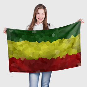 Флаг 3D с принтом Эфиопия в Тюмени, 100% полиэстер | плотность ткани — 95 г/м2, размер — 67 х 109 см. Принт наносится с одной стороны | 420 | 4:20 | боб марли | раста | растаман | эвиопия