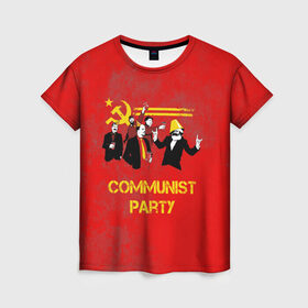 Женская футболка 3D с принтом Communist party в Тюмени, 100% полиэфир ( синтетическое хлопкоподобное полотно) | прямой крой, круглый вырез горловины, длина до линии бедер | вечеринка | звезда | кастро | коммунизм | коммунист | коммунистическая | ленин | мао | маркс | молот | партия | рауль | серп | сталин | тусовка | ульянов | фидель | цзиньпин | цзэдун | энгельс