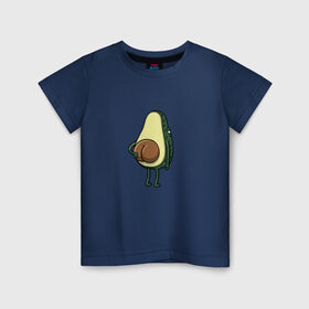 Детская футболка хлопок с принтом Авокадо в Тюмени, 100% хлопок | круглый вырез горловины, полуприлегающий силуэт, длина до линии бедер | Тематика изображения на принте: косточка | овощ | попка | фрукт