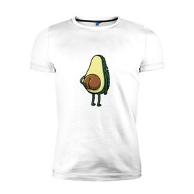Мужская футболка премиум с принтом Авокадо в Тюмени, 92% хлопок, 8% лайкра | приталенный силуэт, круглый вырез ворота, длина до линии бедра, короткий рукав | косточка | овощ | попка | фрукт