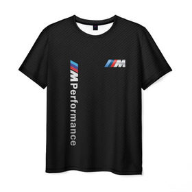 Мужская футболка 3D с принтом BMW M PERFORMANCE в Тюмени, 100% полиэфир | прямой крой, круглый вырез горловины, длина до линии бедер | auto | bmw | bmw performance | carbon | motorsport | sport | texture | авто | автомобиль | автомобильные | бмв | бренд | карбон | марка | машины | моторспорт | спорт | текстура