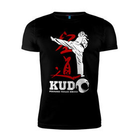 Мужская футболка премиум с принтом Kudo в Тюмени, 92% хлопок, 8% лайкра | приталенный силуэт, круглый вырез ворота, длина до линии бедра, короткий рукав | борьба | единоборства | кудо | спорт