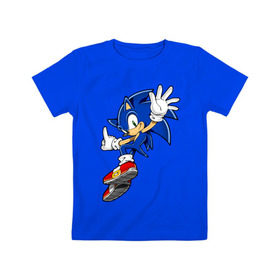 Детская футболка хлопок с принтом Sonic в Тюмени, 100% хлопок | круглый вырез горловины, полуприлегающий силуэт, длина до линии бедер | sonic | соник