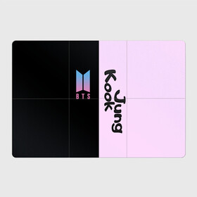 Магнитный плакат 3Х2 с принтом BTS Jung Kook в Тюмени, Полимерный материал с магнитным слоем | 6 деталей размером 9*9 см | Тематика изображения на принте: bts | jung kook | бтс | группа | корейская | музыка | розовый | цветы | черный
