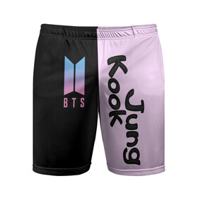 Мужские шорты 3D спортивные с принтом BTS Jung Kook в Тюмени,  |  | bts | jung kook | бтс | группа | корейская | музыка | розовый | цветы | черный