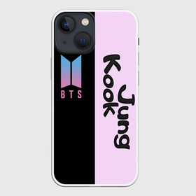Чехол для iPhone 13 mini с принтом BTS Jung Kook в Тюмени,  |  | bts | jung kook | бтс | группа | корейская | музыка | розовый | цветы | черный