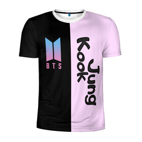 Мужская футболка 3D спортивная с принтом BTS Jung Kook в Тюмени, 100% полиэстер с улучшенными характеристиками | приталенный силуэт, круглая горловина, широкие плечи, сужается к линии бедра | bts | jung kook | бтс | группа | корейская | музыка | розовый | цветы | черный