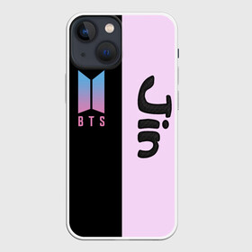 Чехол для iPhone 13 mini с принтом BTS Jin в Тюмени,  |  | bts | jin | бтс | группа | корейская | музыка | розовый | цветы | черный