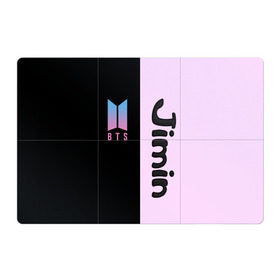 Магнитный плакат 3Х2 с принтом BTS Jimin в Тюмени, Полимерный материал с магнитным слоем | 6 деталей размером 9*9 см | Тематика изображения на принте: bts | jimin | бтс | группа | корейская | музыка | розовый | цветы | черный