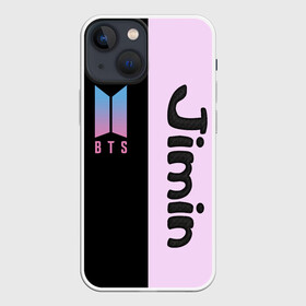 Чехол для iPhone 13 mini с принтом BTS Jimin в Тюмени,  |  | bts | jimin | бтс | группа | корейская | музыка | розовый | цветы | черный