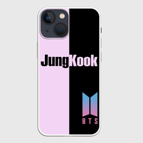 Чехол для iPhone 13 mini с принтом BTS Jung Kook в Тюмени,  |  | bts | jung kook | бтс | группа | корейская | музыка | розовый | цветы | черный