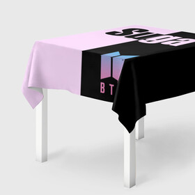 Скатерть 3D с принтом BTS Suga в Тюмени, 100% полиэстер (ткань не мнется и не растягивается) | Размер: 150*150 см | Тематика изображения на принте: bts | suga | бтс | группа | корейская | музыка | розовый | цветы | черный