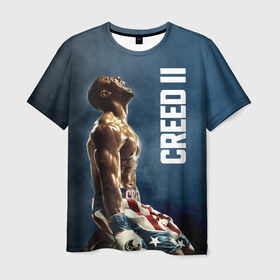 Мужская футболка 3D с принтом Creed 2 в Тюмени, 100% полиэфир | прямой крой, круглый вырез горловины, длина до линии бедер | creed | jordan | lundgren | stallone | бальбоа | бокс | джордан | крид | лундгрен | ринг | рокки | сильвестр | сталлоне