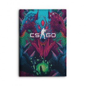 Обложка для автодокументов с принтом CS-GO Hyper Beast в Тюмени, натуральная кожа |  размер 19,9*13 см; внутри 4 больших “конверта” для документов и один маленький отдел — туда идеально встанут права | Тематика изображения на принте: 2019 | computer game | counter strike | cs | cs go | csgo | dota | dota2 | game | howl | hyperbeast | warning | автомат | вой | го | игрок | компьютерная игра | контр страйк | контра | кс | оружие | турнир