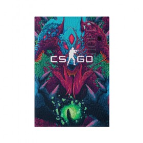 Обложка для паспорта матовая кожа с принтом CS-GO Hyper Beast в Тюмени, натуральная матовая кожа | размер 19,3 х 13,7 см; прозрачные пластиковые крепления | Тематика изображения на принте: 2019 | computer game | counter strike | cs | cs go | csgo | dota | dota2 | game | howl | hyperbeast | warning | автомат | вой | го | игрок | компьютерная игра | контр страйк | контра | кс | оружие | турнир