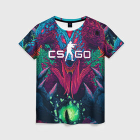 Женская футболка 3D с принтом CS-GO Hyper Beast в Тюмени, 100% полиэфир ( синтетическое хлопкоподобное полотно) | прямой крой, круглый вырез горловины, длина до линии бедер | 2019 | computer game | counter strike | cs | cs go | csgo | dota | dota2 | game | howl | hyperbeast | warning | автомат | вой | го | игрок | компьютерная игра | контр страйк | контра | кс | оружие | турнир