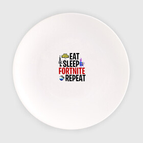 Тарелка с принтом Eat Sleep Fortnite Repeat в Тюмени, фарфор | диаметр - 210 мм
диаметр для нанесения принта - 120 мм | 