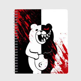 Тетрадь с принтом MONOKUMA в Тюмени, 100% бумага | 48 листов, плотность листов — 60 г/м2, плотность картонной обложки — 250 г/м2. Листы скреплены сбоку удобной пружинной спиралью. Уголки страниц и обложки скругленные. Цвет линий — светло-серый
 | Тематика изображения на принте: ahegao | anime | bear | blood | danganronpa | derector | despair | girls | happy | havoc | manga | monokuma | panda | red | robot | trigger | ultra | аниме | ахегао | директор | кровь | манга | медведь | монокума | панда | робот