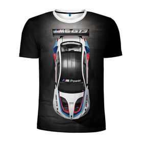 Мужская футболка 3D спортивная с принтом BMW M Power в Тюмени, 100% полиэстер с улучшенными характеристиками | приталенный силуэт, круглая горловина, широкие плечи, сужается к линии бедра | bmw | car | motorsport | race | sports car | street racing | автомобиль | автоспорт | бмв | гонка | спорткар