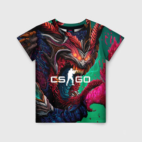 Детская футболка 3D с принтом CS GO  hyper beast skin в Тюмени, 100% гипоаллергенный полиэфир | прямой крой, круглый вырез горловины, длина до линии бедер, чуть спущенное плечо, ткань немного тянется | beast | counterstike | csgo | hyper | hyperbeast | m4a1s | steam | винтовка | контра | кс | ксго | шмотки