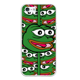 Чехол для iPhone 5/5S матовый с принтом Good Sad frog в Тюмени, Силикон | Область печати: задняя сторона чехла, без боковых панелей | bad | dab | frog | good | kek | pepe | sad | кек | лягушка | мем | мемы | пепе | со смыслом | фрог