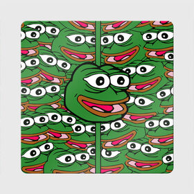 Магнит виниловый Квадрат с принтом Good / Sad frog в Тюмени, полимерный материал с магнитным слоем | размер 9*9 см, закругленные углы | bad | dab | frog | good | kek | pepe | sad | кек | лягушка | мем | мемы | пепе | со смыслом | фрог