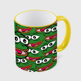 Кружка 3D с принтом Good / Sad frog в Тюмени, керамика | ёмкость 330 мл | bad | dab | frog | good | kek | pepe | sad | кек | лягушка | мем | мемы | пепе | со смыслом | фрог
