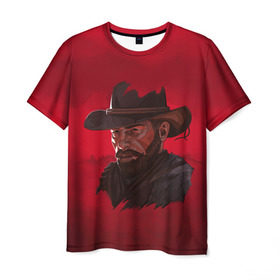 Мужская футболка 3D с принтом Red Dead Redemption в Тюмени, 100% полиэфир | прямой крой, круглый вырез горловины, длина до линии бедер | dead | gamer | john | marston | rdr | red | redemption | rockstar | shooter | western | вестерн | джон | марстон | шутер