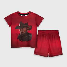 Детский костюм с шортами 3D с принтом Red Dead Redemption в Тюмени,  |  | Тематика изображения на принте: dead | gamer | john | marston | rdr | red | redemption | rockstar | shooter | western | вестерн | джон | марстон | шутер
