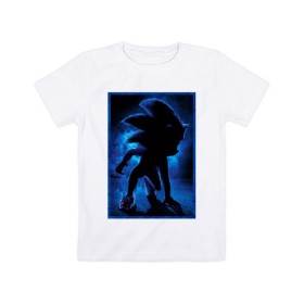Детская футболка хлопок с принтом Sonic в Тюмени, 100% хлопок | круглый вырез горловины, полуприлегающий силуэт, длина до линии бедер | hedgehog | sonic | еж | ежик | игра | соник