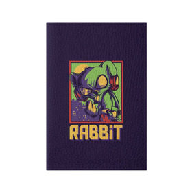 Обложка для паспорта матовая кожа с принтом Кролик и средний палец в Тюмени, натуральная матовая кожа | размер 19,3 х 13,7 см; прозрачные пластиковые крепления | Тематика изображения на принте: 