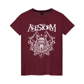 Женская футболка хлопок с принтом Alestorm в Тюмени, 100% хлопок | прямой крой, круглый вырез горловины, длина до линии бедер, слегка спущенное плечо | alestorm | metal | группы | метал | музыка | пауэр метал | рок | фолк метал | хэви метал