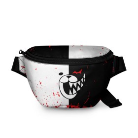 Поясная сумка 3D с принтом MONOKUMA Blood в Тюмени, 100% полиэстер | плотная ткань, ремень с регулируемой длиной, внутри несколько карманов для мелочей, основное отделение и карман с обратной стороны сумки застегиваются на молнию | ahegao | anime | bear | blood | danganronpa | derector | despair | girls | happy | havoc | manga | monokuma | panda | red | robot | trigger | ultra | аниме | ахегао | директор | кровь | манга | медведь | монокума | панда | робот