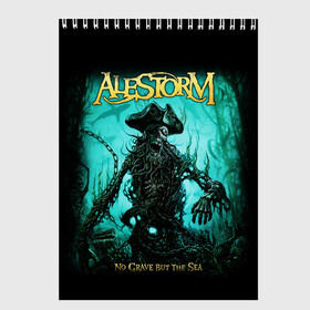 Скетчбук с принтом Alestorm в Тюмени, 100% бумага
 | 48 листов, плотность листов — 100 г/м2, плотность картонной обложки — 250 г/м2. Листы скреплены сверху удобной пружинной спиралью | alestorm | metal | группы | метал | музыка | пауэр метал | рок | фолк метал | хэви метал