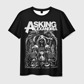 Мужская футболка 3D с принтом Asking Alexandria в Тюмени, 100% полиэфир | прямой крой, круглый вырез горловины, длина до линии бедер | Тематика изображения на принте: asking alexandria | аскинг александриа | группы | метал | музыка | рок | хэви метал | электроникор