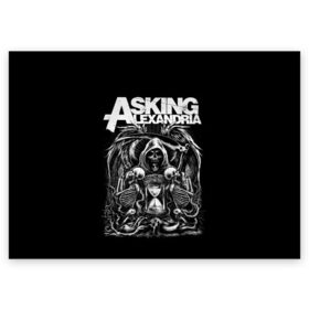 Поздравительная открытка с принтом Asking Alexandria в Тюмени, 100% бумага | плотность бумаги 280 г/м2, матовая, на обратной стороне линовка и место для марки
 | Тематика изображения на принте: asking alexandria | аскинг александриа | группы | метал | музыка | рок | хэви метал | электроникор