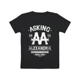 Детская футболка хлопок с принтом Asking Alexandria в Тюмени, 100% хлопок | круглый вырез горловины, полуприлегающий силуэт, длина до линии бедер | asking alexandria | аскинг александриа | группы | метал | музыка | рок | хэви метал | электроникор