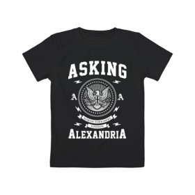 Детская футболка хлопок с принтом Asking Alexandria в Тюмени, 100% хлопок | круглый вырез горловины, полуприлегающий силуэт, длина до линии бедер | asking alexandria | аскинг александриа | группы | метал | музыка | рок | хэви метал | электроникор