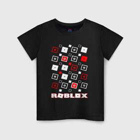 Детская футболка хлопок с принтом ROBLOX в Тюмени, 100% хлопок | круглый вырез горловины, полуприлегающий силуэт, длина до линии бедер | Тематика изображения на принте: game | gamer | logo | roblox | игры | логотип | роблокс