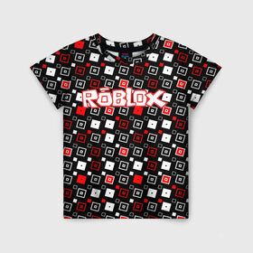 Детская футболка 3D с принтом Roblox в Тюмени, 100% гипоаллергенный полиэфир | прямой крой, круглый вырез горловины, длина до линии бедер, чуть спущенное плечо, ткань немного тянется | Тематика изображения на принте: game | gamer | logo | roblox | игры | логотип | роблокс